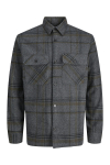 Jack & Jones Rayle Melange Check LS Overshirt Dark Grey