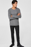 Selected Rocky Crew Neck Sticka Medium Grey Melange