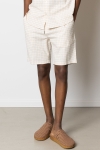 Clean Cut Copenhagen Barcelona Miguel Seersucker Shorts Ecru/Black Check