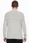 ONLY & SONS ONSBACE HIGH NECK  HALF ZIP KNIT Light Grey Melange