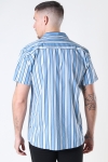 Kronstadt Cuba printed stripe s/s shirt Light Blue