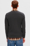 Selected Berg Knit V-Neck LS Antracit