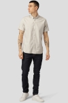 Clean Cut Copenhagen Oxford Stretch SS Shirt Sand Melange