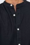 ONLY & SONS CAIDEN LS SOLID LINEN MAO SHIRT Black