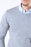 Clean Cut Copenhagen Merino Wool Crew Sticka Light Grey Mel