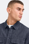 Solid Rogue Woven LS Shirt Middle Blue Denim