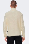 ONLY & SONS ONSRIGGE REG 3 CABLE ROLL NECK KNIT Antique White