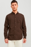 Jack & Jones Classic Melange Shirt L/S Seal Brown