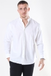 Clean Cut Cotton Linen Mao Skjorta White