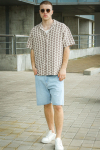 Jack & Jones Summer Luke Regular Fit Texture Resort Shirt SS Mocha Meringue