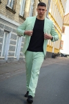 Jack & Jones FRANCO Kostym Celadon Green SUPER SLIM FIT