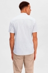 Selected SLHREGNEW-LINEN SHIRT SS RESORT W White AOP