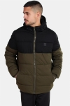 Urban Classics Hooded 2-Tone Puffer Jacka Dark Olive/Black