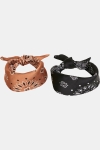 Urban Classics Satin Bandana 2-Pack Black/cognac