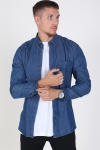 Only & Sons Basic Denim Skjorta Dark Blue Denim