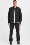 Solid Rip Overshirt  Black Denim