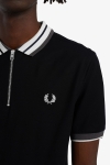 Fred Perry ZIP NECK POLO SHIRT 102 Black