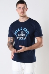 Jack & Jones JJELOGO TEE SS O-NECK 2 COL AW22 SN Dark Navy