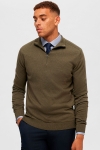 Selected Berg Knit Half Zip Ivy Green