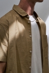 Solid Frevne Seersucker SS Shirt Sand