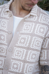 ONLY & SONS Bart Relax SS Knit Shirt Silver Lining