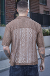 ONLY & SONS Novak Relax Resort SS Lace Shirt Sepia