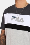 Fila MEN Aaron T-shirt SS Light Grey Dark Grey Mel Bright White