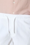 Solid Aurelius Elasticated Linen Shorts White