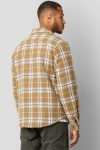 Fat Moose Smith Cotton Check Overshirt Light Brown Check