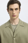 Selected Charlie Satin SS Relaxed Fit Resort Shirt Vetiver