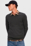 Selected Berg Knit V-Neck LS Antracit
