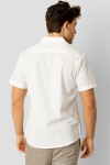 Clean Cut Copenhagen Bowling Cotton Linen Shirt SS White