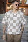 Jack & Jones Athletico Loose Fit Crochet Polo Shirt SS Desert Taupe