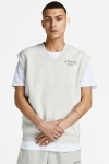 Jack & Jones JORTOBIAS SWEAT V-NECK VEST KA White Melange