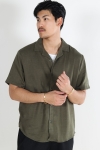 ONLY & SONS Kari Relaxed Cuba Shirt Viscose Linen Olive Night