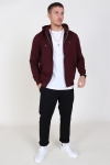 Solid Organic Morgan Zip Sweat Wine Red Mel