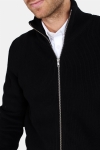 Clean Cut Osin Zip Cardigan Sticka Black