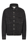 Solid Rip Overshirt  Black Denim