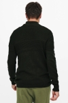 ONLY & SONS ONSBACE HIGH NECK  HALF ZIP KNIT Black