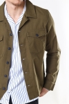 Selected East Linen Overshirt Dark Olive