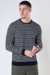 ONLY & SONS ONSKOBY  STRIPE CREW KNIT Dark Navy