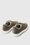Selected David Chunky Suede Leather Sneaker Almondine