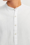 Jack & Jones Summer Tunic Linen Blend Shirt LS White