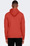 ONLY & SONS Ceres Hoodie Red Ochre