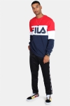 Fila Men Straight Blocked Crew Black Iris-Bright White-True Red