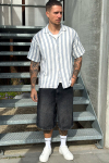 Jack & Jones Enzo Stripe Resort Shirt SS White