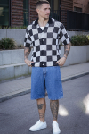 Jack & Jones Athletico Loose Fit Crochet Polo Shirt SS Black