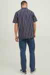 Jack & Jones JORDAVE RESORT LINEN STRIPE SHIRT SS Navy Blazer