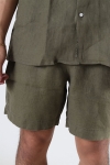 Woodbird Bommy Linen Shorts Khaki