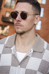 Jack & Jones Athletico Loose Fit Crochet Polo Shirt SS Desert Taupe